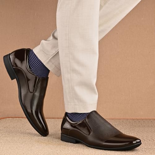 Image of Centrino Mens Slip-on Shoes | Slip On Cushioned Insole Formal Shoe |Premium Craftsmanship & Durable Build |Classic, Timeless Durable Formal Shoes with a Smart and Sleek Upper, Crafted Material (9754)
