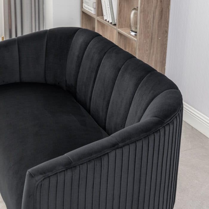 Image of 2-Seater,Loveseat Sofa Couch for Home and Living Room Bedroom & Office and Hallway Sofa (Black)