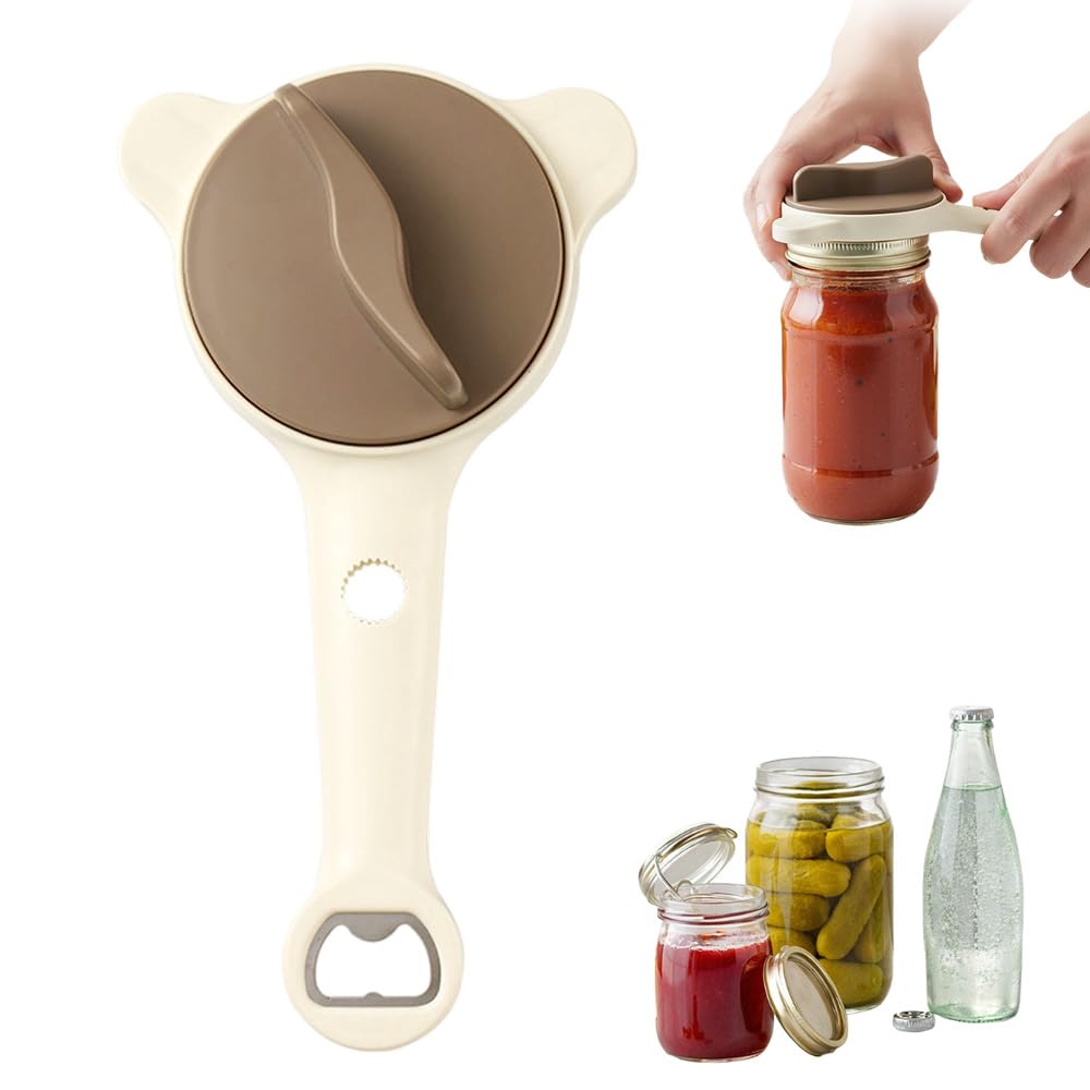 2026 New 4-in-1 Jar Opener - Adjustable Stainless Steel Lid Remover for Seniors & Arthritis Sufferers, Fits Kitchen Jars, Bottles & Cans (1PC)