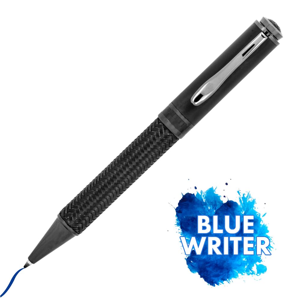 Monteverde USA Innova Formula M Luxury - Penna a sfera con finitura in carbonio nero - Inchiostro gel blu liscio - Design moderno - Penna Parker ricaricabile