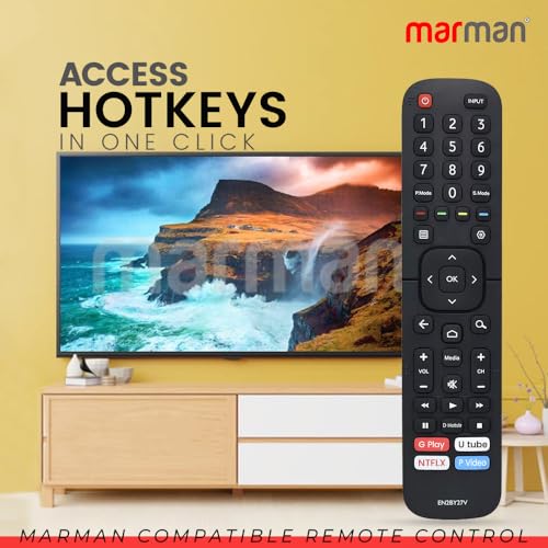 Image of marman Compatible with VU Tv Remote Control Original Model EN2BY27V Suitable for LED40K16 LEDN50K310X3D LTDN55XT780XWAU3D Smart Tv - Non Voice Command