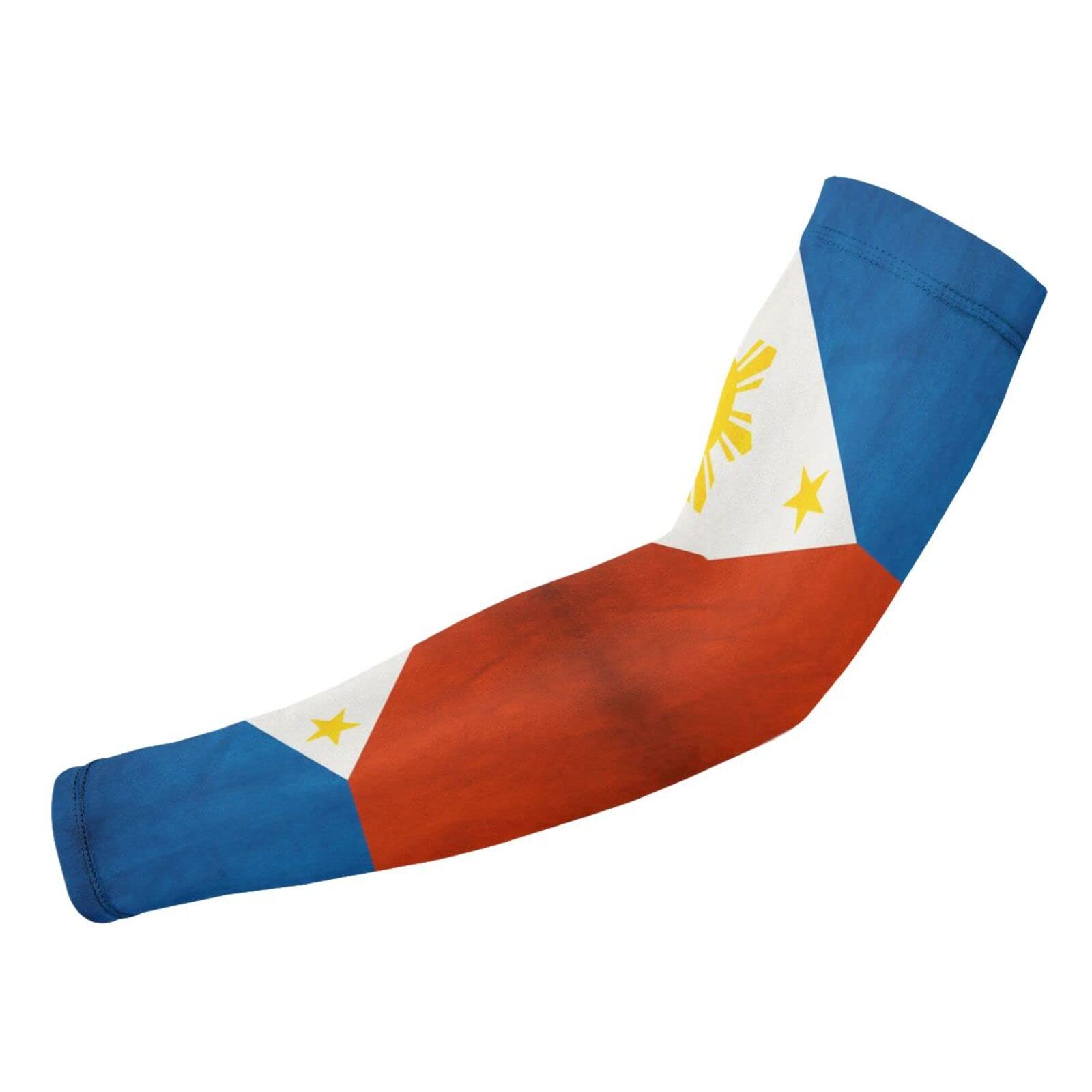 ZGXJJPP Philippine Flag Arm Sleeves for Men or Women - Tattoo Cover Up - Cooling Sports Sleeve for Basketball Golf Football