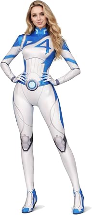 Woman Cosplay Costume Jumpsuit Blue One-Piece Adult for Halloween Party Outfits