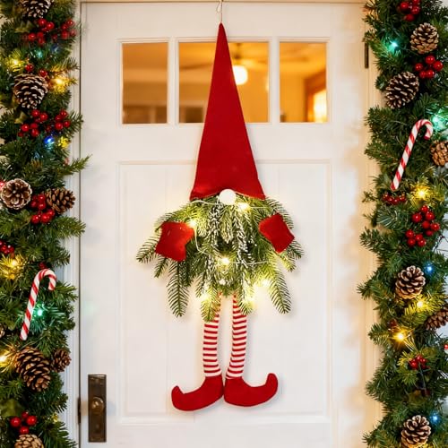 LED Türkranz Weihnachten, 70cm Weihnachtsdeko TüR Wichtel Kranz,...