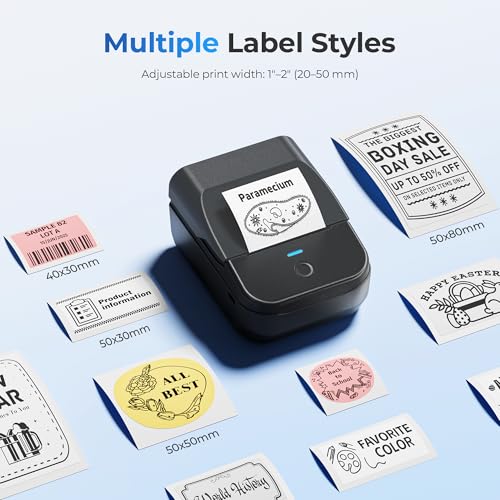 Image of PM240 Label Maker with 1 Roll Labels, Bundle with 1 Roll Yellow Label, 1.57''x1.18'' (40x30mm), 230 Labels /Roll, 2 inch Bluetooth Label Printer, Waterproof Labels for Business Office Home