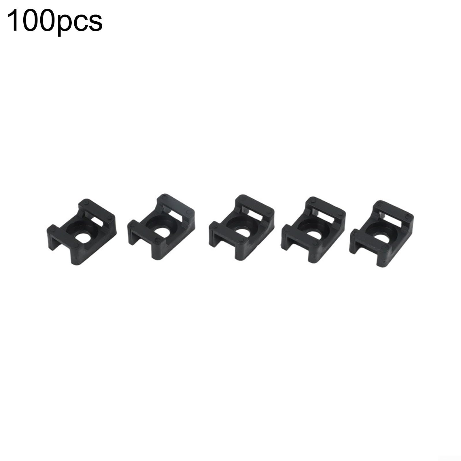 Bases Fijación Cable Plástico Negro 100 Piezas(for 5M)
