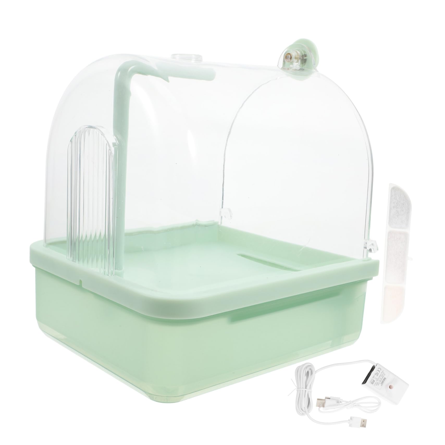 POPETPOP Bañera Automática para Pájaros y Loros con Grifo Giratorio de 180° y Diseño Exterior, Adecuado para Jaula E Interior