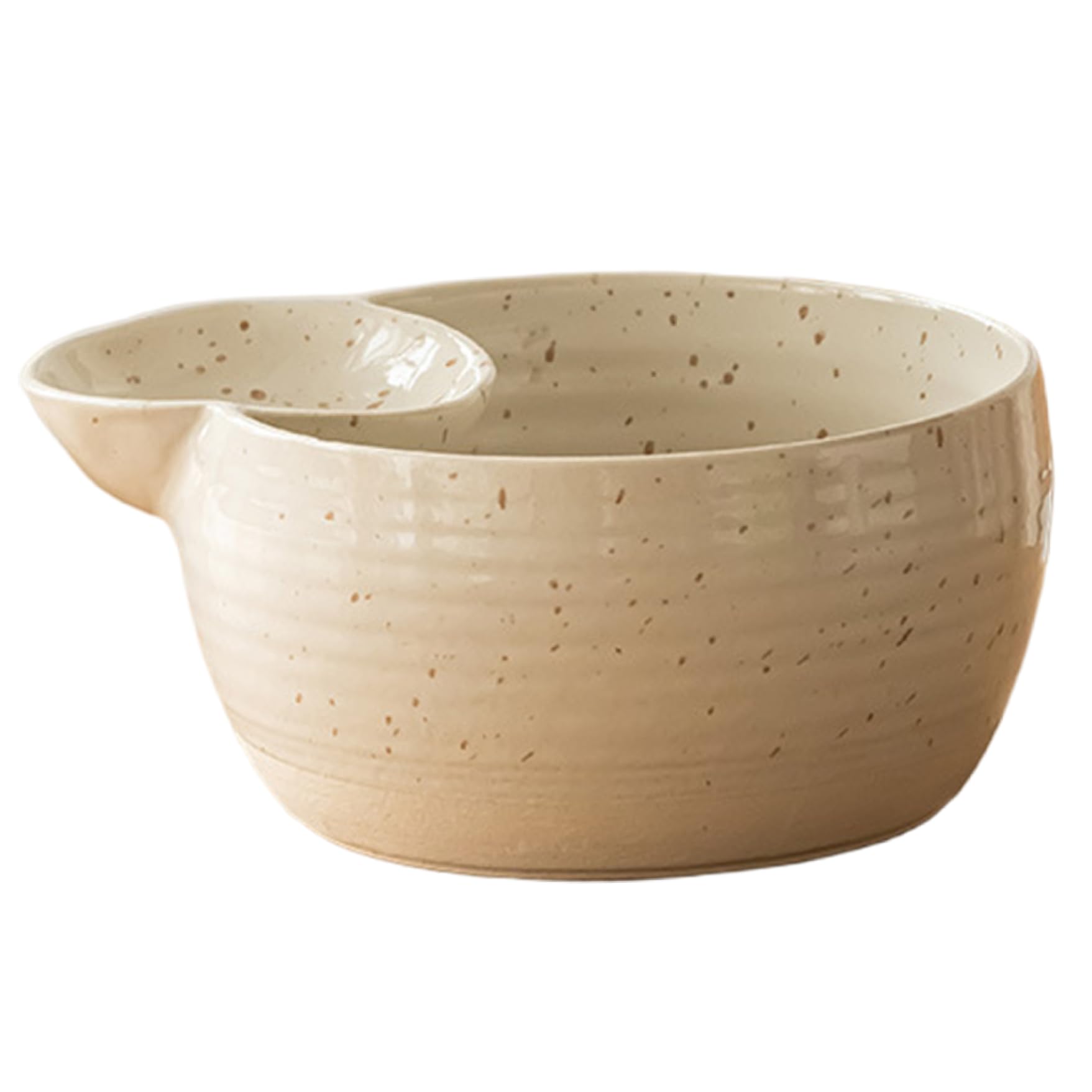 AwnsIMfreien Dipping Bowls, Chip and Dip Bowl, Ceramic Divided Sauce Bowls, Non-Slip Dumpling Plate, Easy to Clean Serving Plates for Home, Shop, Dinning Room, Chip and Dip Bowl