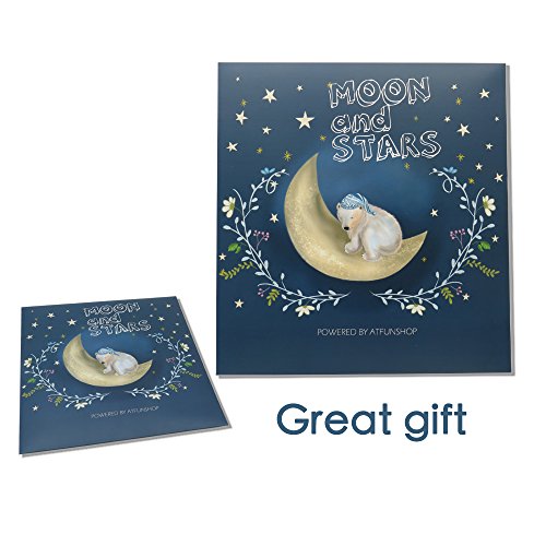 Moon And Stars Wall Stickers - 30Cm Largest Moon With 66 Pieces Different Size Stars - For Baby Kid Room Decoration - Fairy Atmosphere Creation Perfect Birthday Holiday Christmas Gift #TOP4