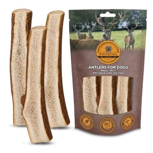WhiteTail Naturals| USA Prime Split-Cut Elk Antlers for Dogs | 3 Pack Small | All Natural Dog Chews | Naturally Shed, Cruelty-Free- Half Antler Horn Chew Toy
