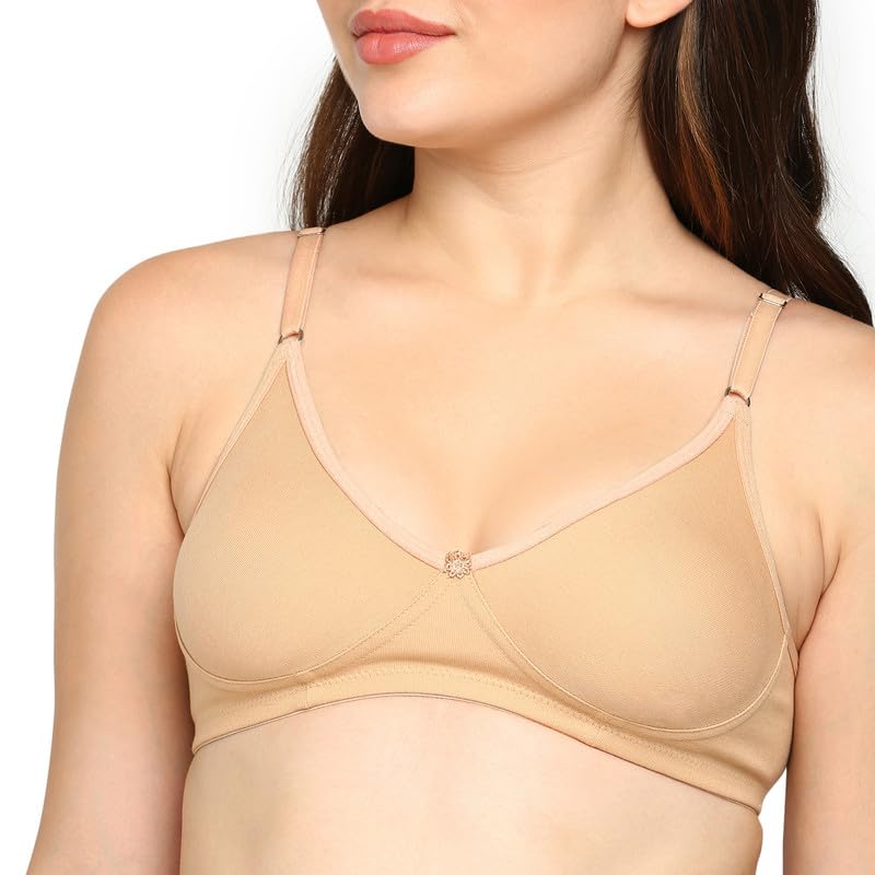 Image of BLOSSOM Women's Everyday T-Shirt Bra with Molded Cups,Non Padded and Non Wired,Cotton-Polyester Fabric -Perfect for Uniforms and Casual Wears Lara