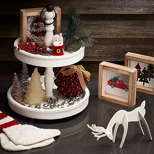 Tiered Tray Signs for Spring and Summer Home Decor - 3 Frames w/Interchangeable Sayings for Seasonal Tiered Stand… - Image 3