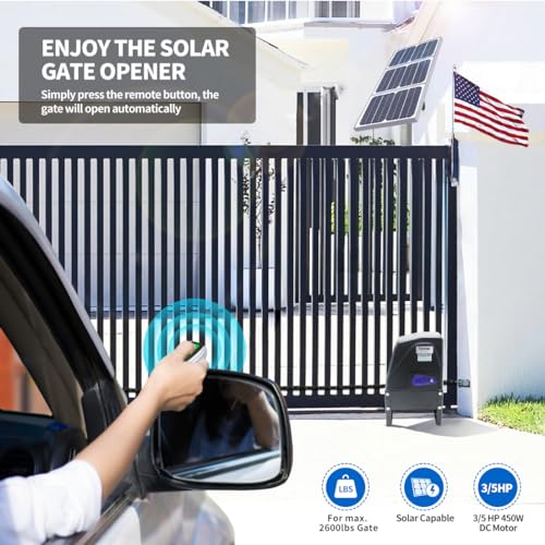 Topens DKC1100S Solar Sliding Gate Opener Chain Drive Automatic Gate Motor thumb #1