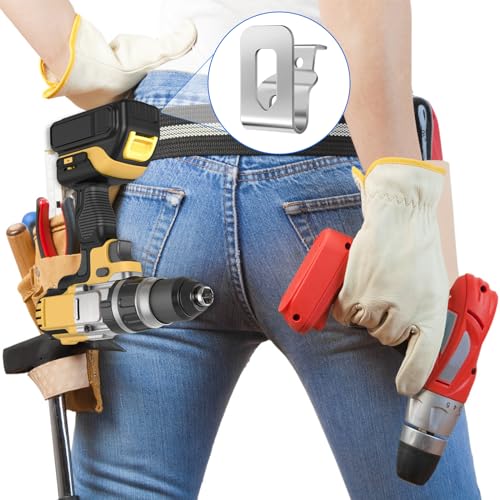 6Pcs Belt Clips for Electric Drill Electric Drill Supplies with 6 Pcs Screws 304 Stainless Steel Drill Clips Tool Belt Hook Drill Clip for 20V 18V MAX Drills Tools Clips Tool Beltbelt - Image 2