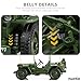 NUOTIE 1/18 Scale Military Tactical Jeep Car Model Willys MB U.S. Army Truck Miniature Military Utility Off Road Vehicle Alloy Metal Diecast Model for Adults Collection or Gift