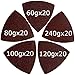 XXGO 100 Pcs 3-1/2 Inch 90mm Triangular 60/80 /100/120 /240 Grits Hook & Loop Multitool Sandpaper for Wood Sanding Contains 20 of Each Fit 3.5 Inch Oscillating Multi Tool Sanding Pad XG9020