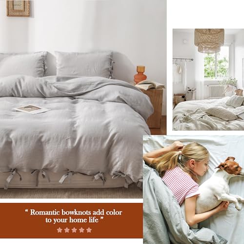 Lin belge authentique pour cette parure de lit Simple&Opulence King size gris clair - 7