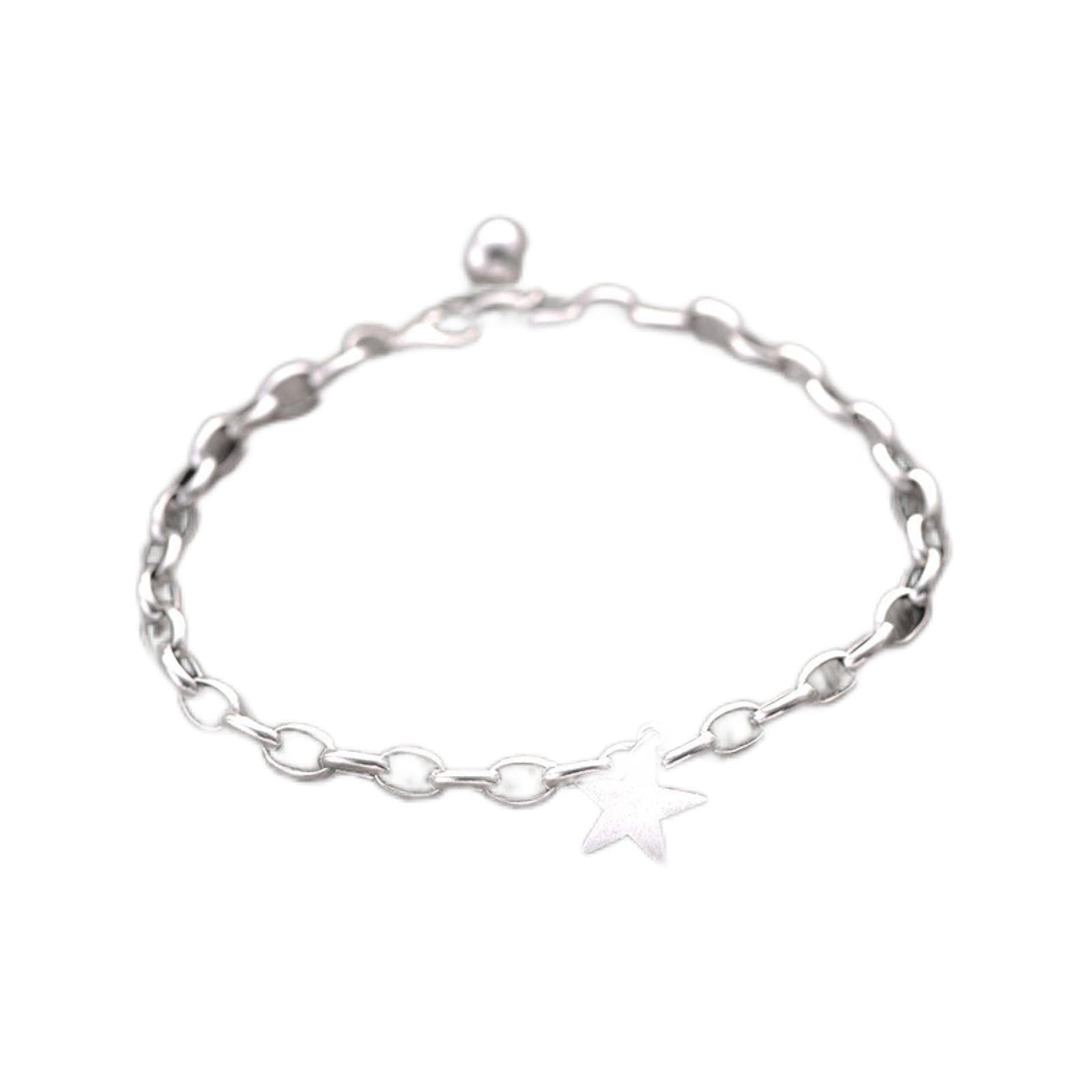 CXWKPulsera de Plata de Ley 925 con Cuentas de Estrella Vintage, Brazalete para Mujer, Regalo de joyería para Fiesta de Boda