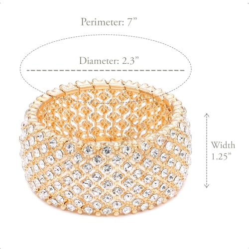 Lavencious Tennis Rhinestone Stretch Bridal Bracelets Evening Party Jewelry For Women Stretch Bracelets4