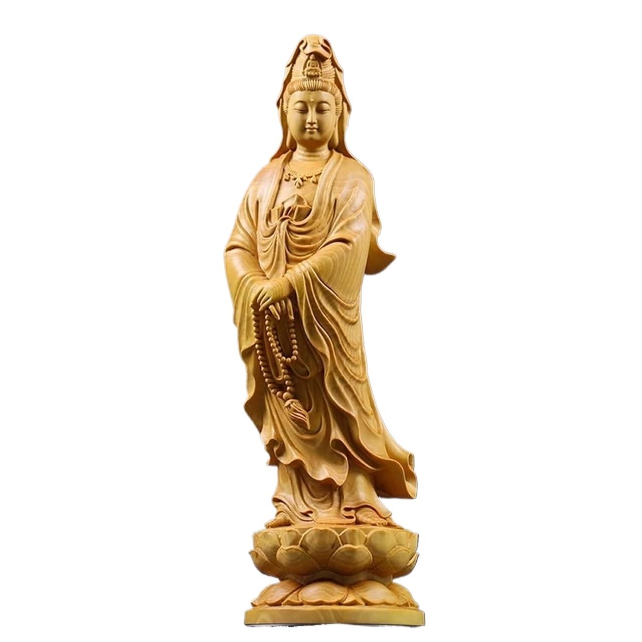 Sculpture de bouddha Guanyin en bois pour briser la monotonie de votre salon