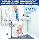 Toilettensitzerhöhung mit Armlehnen, Senioren Toilettensitzerhöher mit Breite und Höhenverstellbaren, Toilettenstützgestell, WC Sitzerhöhung für Senioren, Toilette Aufstehhilfe, Bis zu 150KG (Blau)