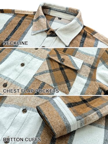 Image of JEMLDL Mens Flannel Plaid Shirts Jackets