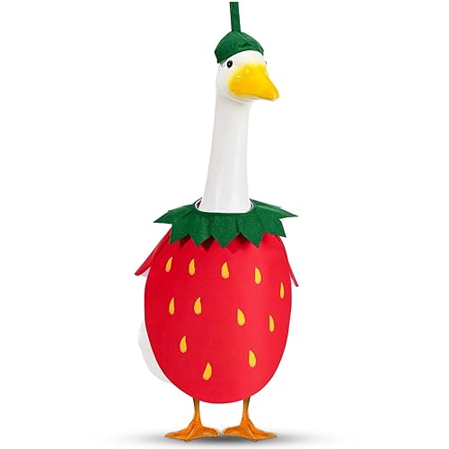 Strawberry Goose Outfit Lawn Porch Goose Clothes for 23'' Cement