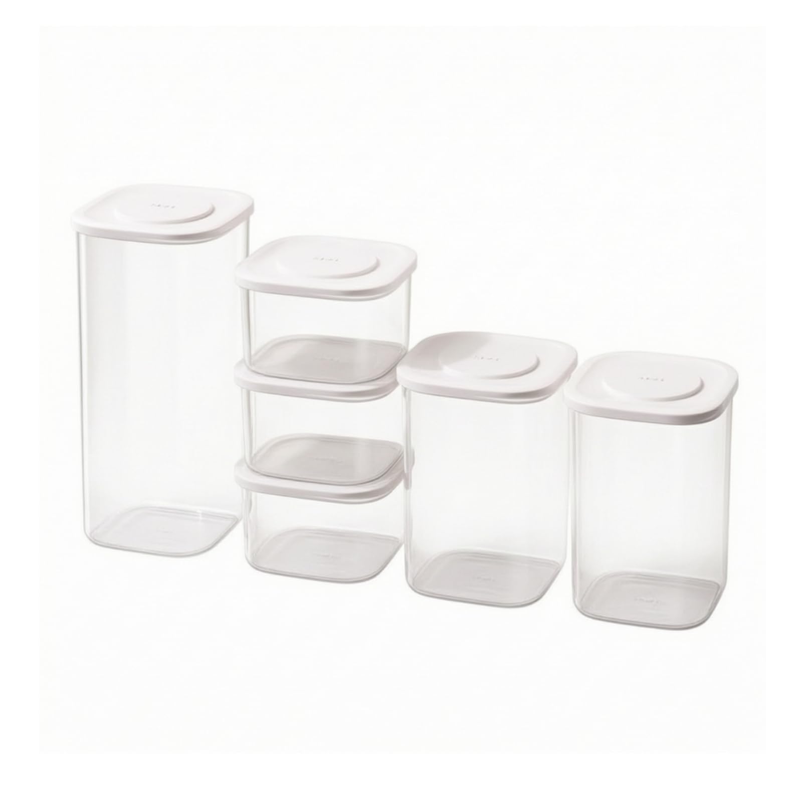 Yajuyi 6 Pezzi Contenitore con Coperchio | Impilabile, Contenitore Salvafreschezza con Coperchio Bianco, Resistente, per