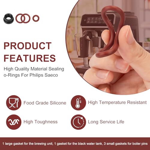Seal O-Ring Maintenance Kit, Espresso Machine O-Ring Parts, Gasket Seal Set for The Water Tank, Brew Unit and Boiler Outlet Fit for Saeco Philips and Gaggia Coffee Machines - Thumbnail 5