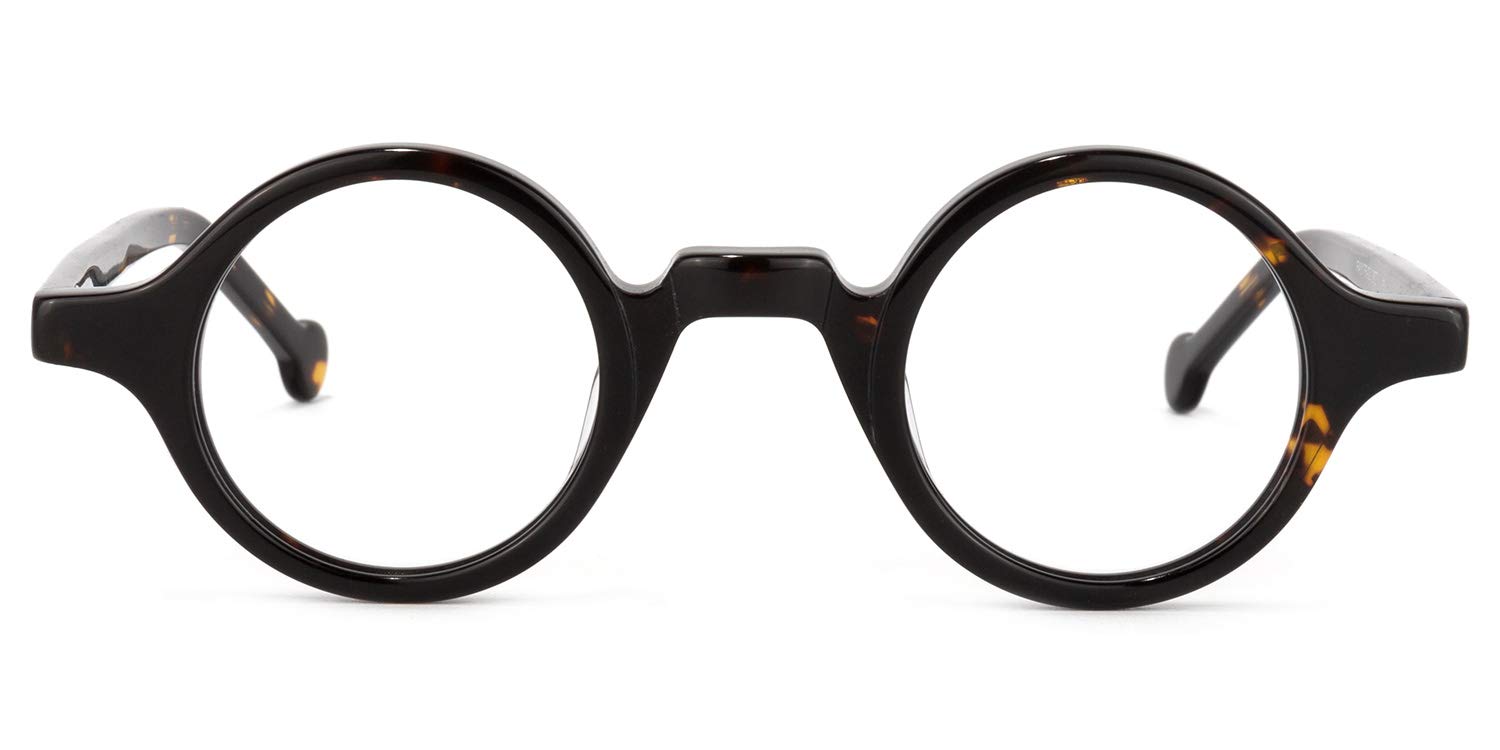 ZeeloolUnisex Acetate Vintage Small Round Eyeglasses Frame Arale FA0176-02 Tortoise