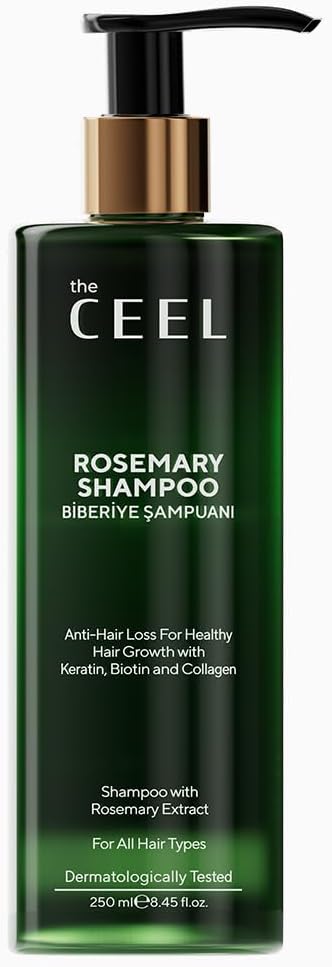 Rozemarijnshampoo voor betere haargroei met keratine, biotine en collageenextract – Rosemary Shampoo – Effectieve rozemarijn shampoo tegen haaruitval, dunner wordend haar en voor betere haargroei