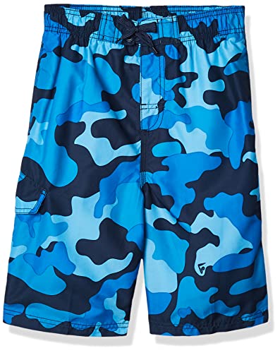 Image of Kanu Surf Boys' Specter Quick Dry UPF 50+ Beach Swim Trunk, Camo Navy, 10-12