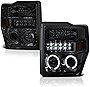 VIPMOTOZ LED Halo Ring Smoke Lens Projector Headlight Assembly For 2008-2010 Ford Superduty F-250 F-350 F-450 Pickup Truck - Metallic Chrome Housing, Smoke Lens, Driver and Passenger Side