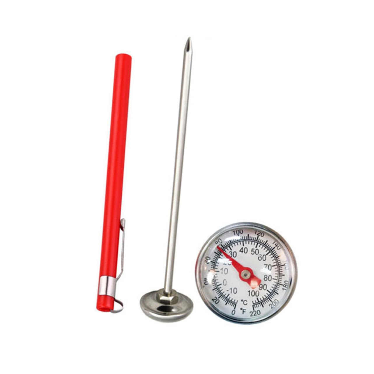 Cabilock Stainless Steel Kitchen Thermometer Precision Meat Milk Thermometer for Cooking BBQ and Baking Design for Accurate Temperature Readings with Cover