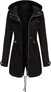 KJDWJKJRF Women's Thin Rain Jacket, Waterproof Softshell Jacket, Windproof Jacket, Breathable Windbreaker, Lightweight Jacket with Hood, Rain Poncho, Windbreaker, Softshell Jacket, Long Softshell