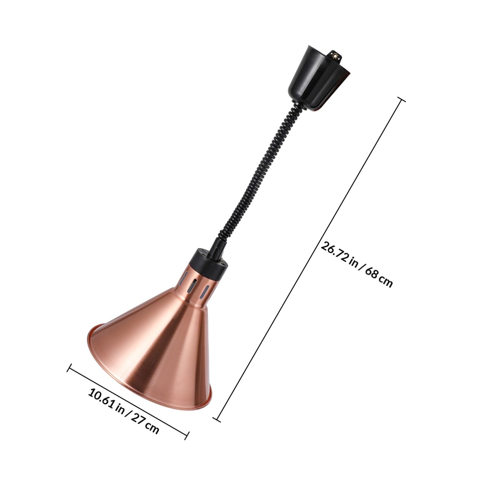 Lampada Riscaldante Telescopica per Cibo 250w Oro Metallo