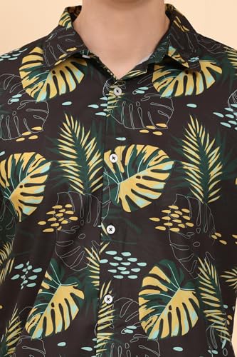 Image of Mens Printed Casual Shirts Short Sleeves Button Down Tropical Shirts