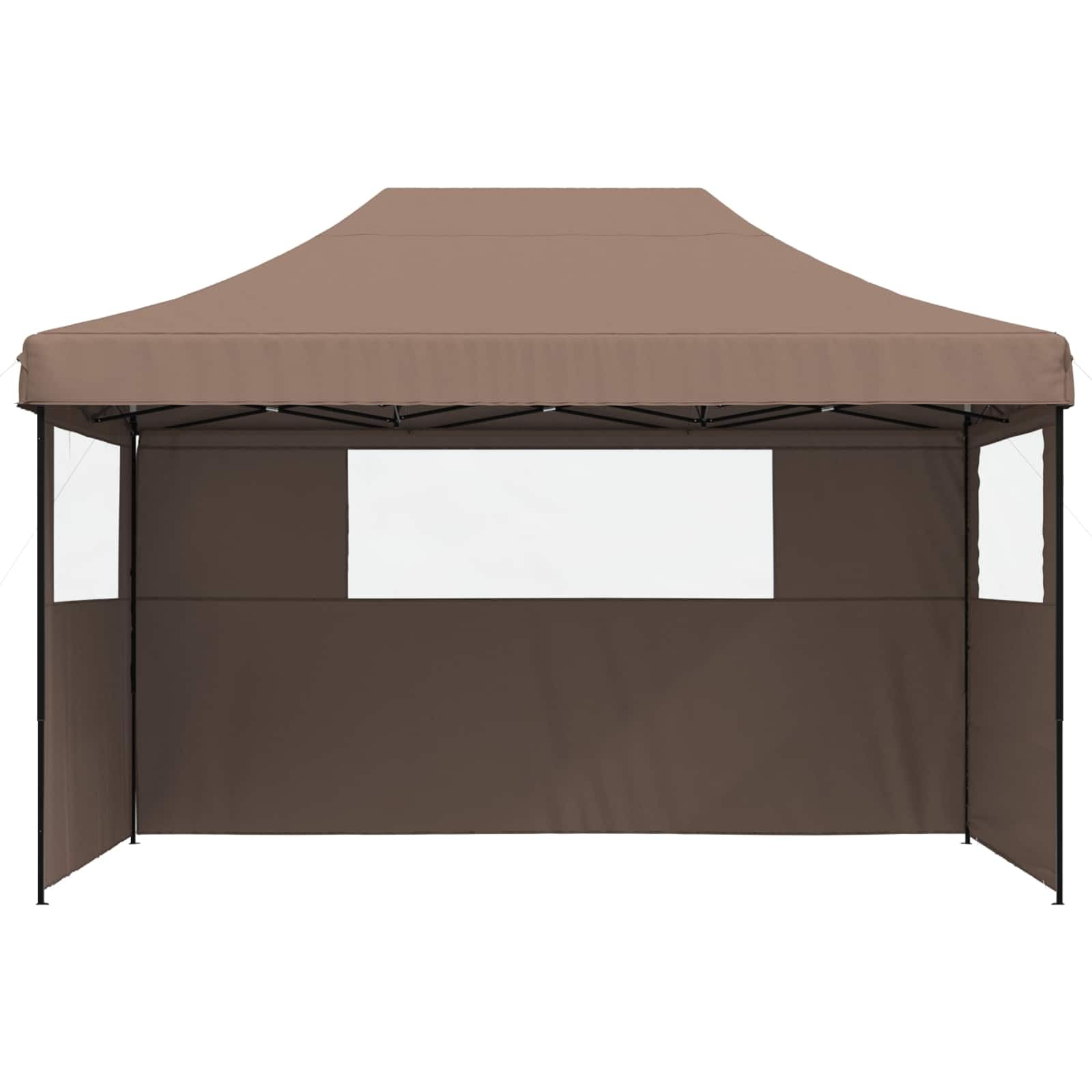 Party-Zelt Braun aus Oxford-Stoff 292 x 440 x 315 cm mit pulverbeschichtetem Stahlrahmen und dreistufiger Höhenverstellung für Garten, Terrasse, Camping, Festival und Gartenparty