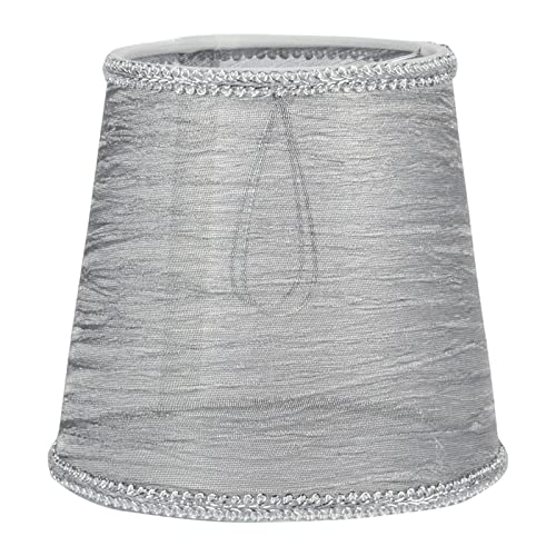 Pantalla decorativa de tela para decoración de fiestas, mesita de noche, color gris claro, 15 x 11 x 14 cm