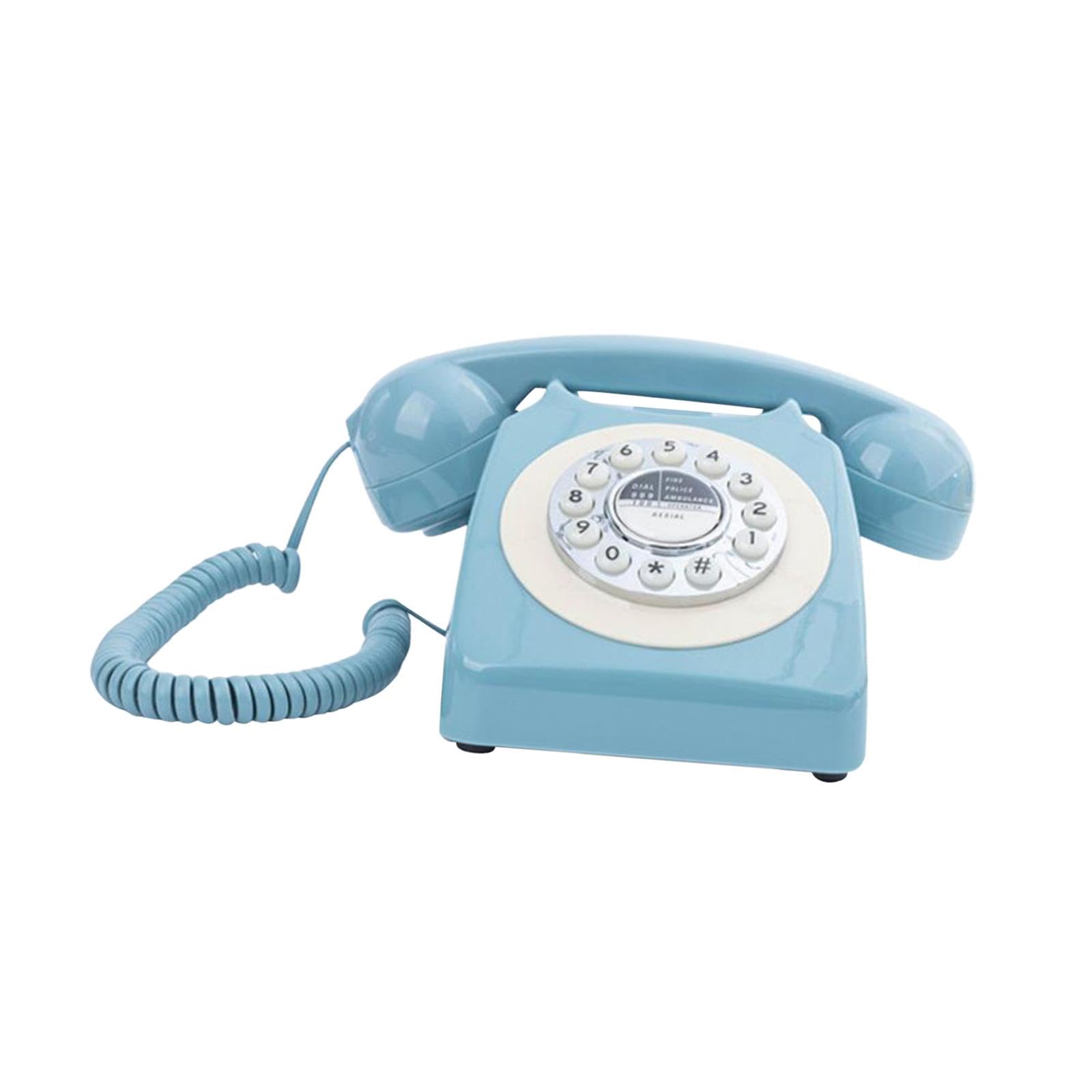 Rotary Dial Landline Phone Dining Room Living Room Corded Landline Telephone Light Blue-image-26