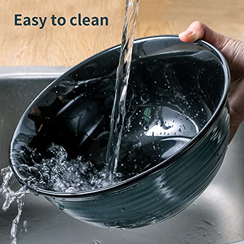 Hasense Ceramic Large Serving Bowls,84 Ounce Salad Bowls Set Of 2 For Kitchen For Soup,Pho,Cereal,Popcorn, Dishwasher & Microwave Safe(Blue) #TOP4