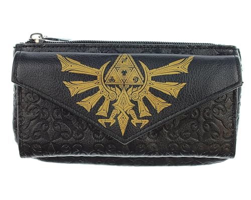 Bioworld Nintendo The Legend of Zelda Triforce Crest Top Zip Front Flap Woman's Wallet