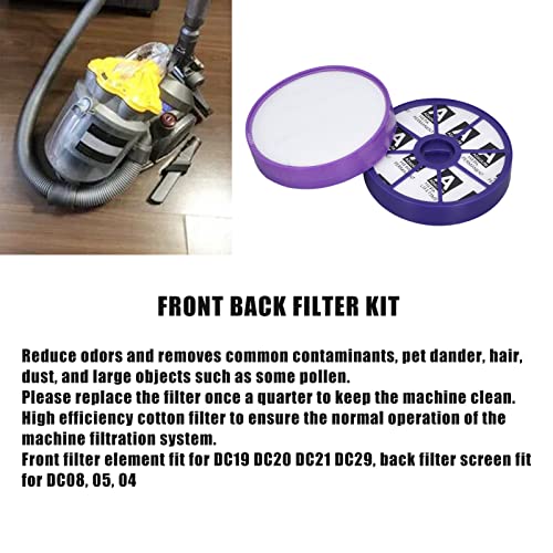 Kit de filtro de motor traseiro dianteiro, peça de aspirador de pó de motor de acabamento fino para