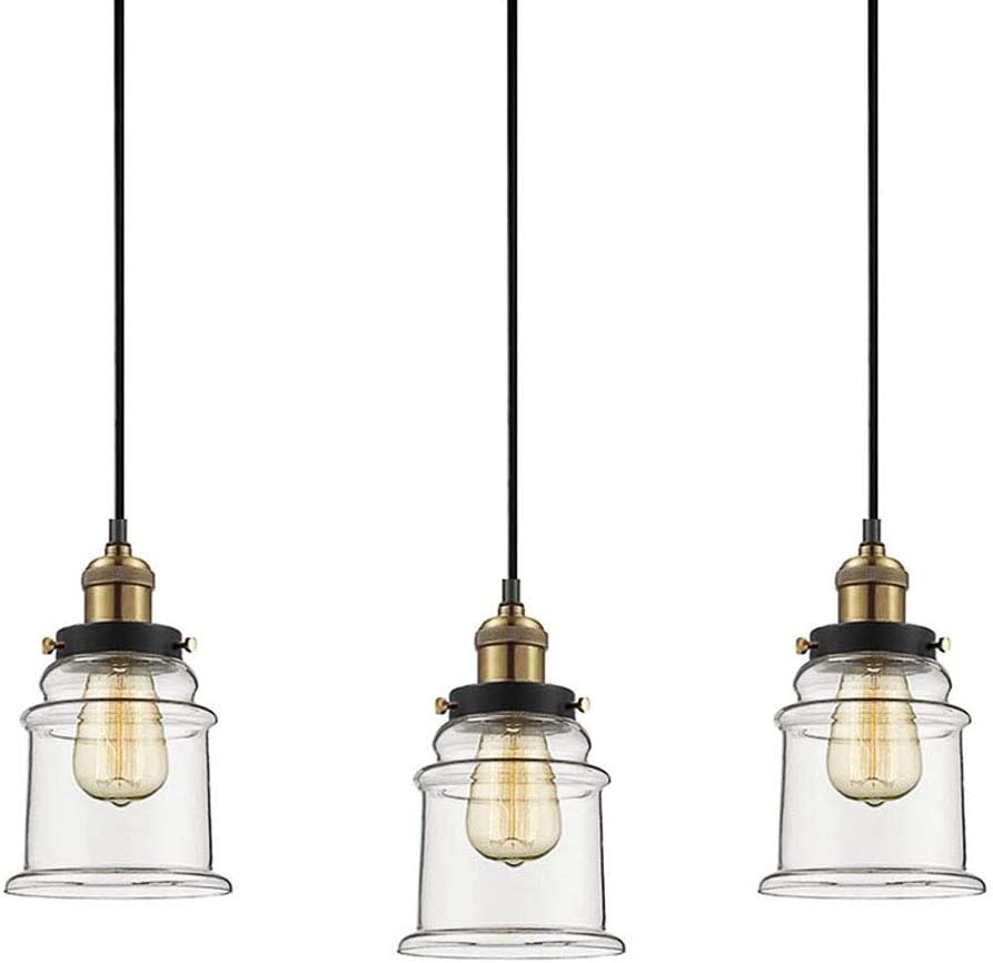 Kiven H-Type Track Lighting Industrial Kitchen Pendant Light - Antique Brass Hanging Fixture - TB0213-80 cm