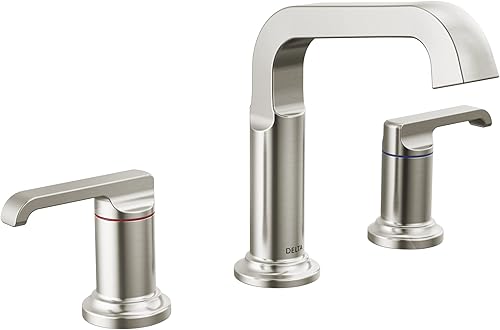 Miniatura 1 de Delta Faucet Tetra - Grifo de baño generalizado de níquel cepillado con 3 agujeros, grifo de baño de níquel cepillado para fregadero de baño, grifo