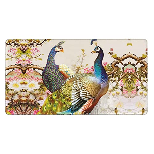 Tapis de souris antidérapant paon oriental facile à nettoyer