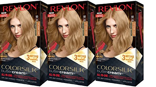 Revlon Colorsilk Buttercream Hair Dye, Light Natural Blonde, Pack of 3