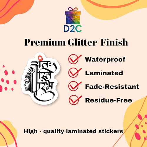 Image of D2C Hindu God Stickers Pack Waterproof Vinyl Decals for Bike Car Laptop Mobile | Mahakal Shiva Ram Krishna Hanuman Om Sanatan Dharma Sticker (Pack of 30) (Pack of 10)