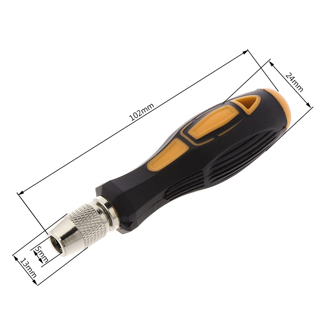 Mango De Destornillador Para Punta Redonda De 5mm - Recambio Metálico Con Empuñadura Plástica (Longitud 102mm)