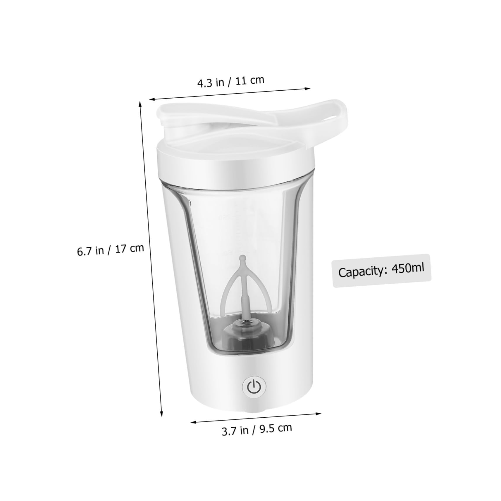 Homoyoyo Bouteille Shaker Électrique Rechargeable Café et Protéines Tasse Mélangeuse Automatique Portable PP et Abs Agitation Rapide pour Boissons Soymilk et Café